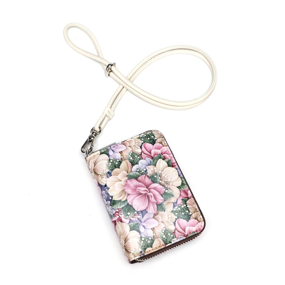 8593 RFID Credit Card Holder Wallets Leather Zipper Card Case Holder Wallet